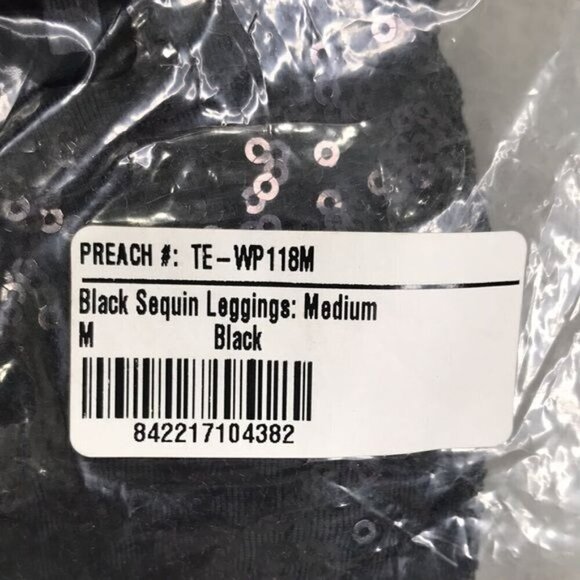 Tipsy Elves Black Sequined Leggings New in package - Picture 5 of 8